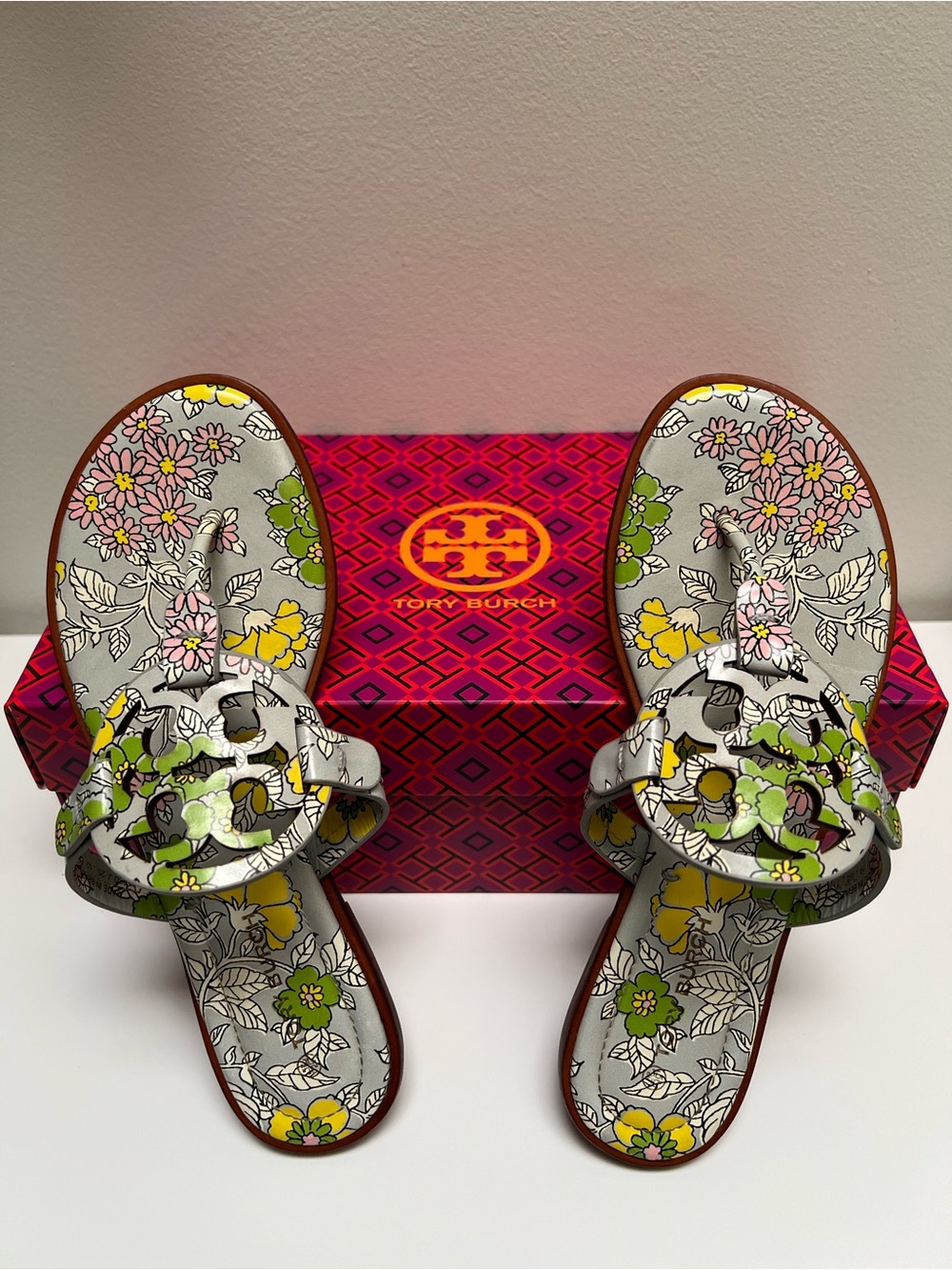 Tory Burch Floral Miller Sandals Size 7
